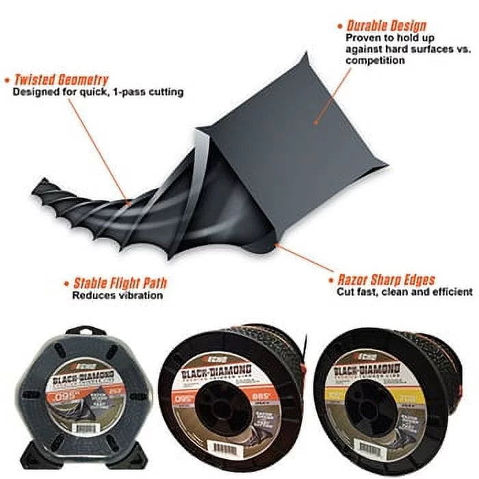 330105075 Spool Echo Black - 5 .105 Lb. Diamond Trimmer Line, Original Line Equipment