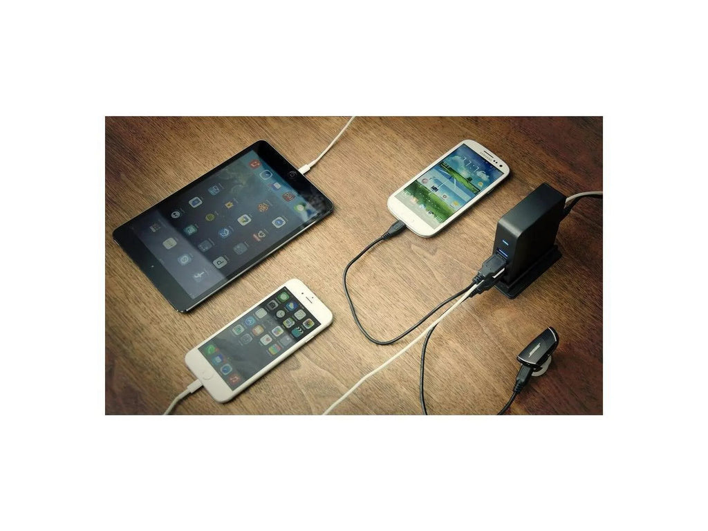 12V/4A Charging Power with [Black] HUB USB 2 3.0 Port 7 (HB-U930) + SABRENT Ports Adapter