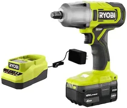 with 1/2 Ah and Charger RYOBI Cordless 18V 4.0 Kit Impact ONE+ in. Wrench Battery