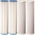 Sediment Micron) Replacement Pleated 4.5" Block Cartridges 20" Blue Big and Filters Water 4pcs Carbon (5 x