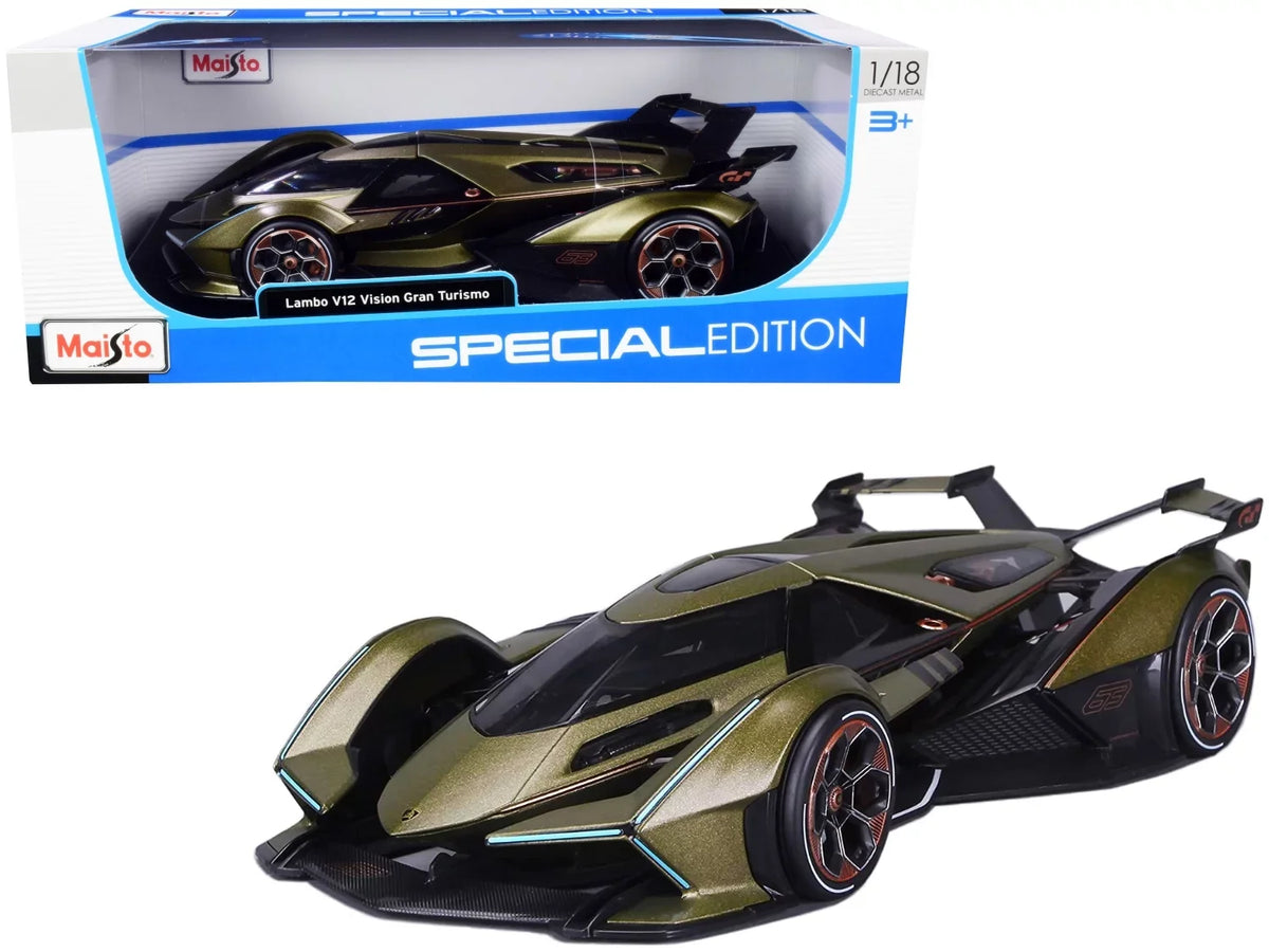 1/18 Turismo Metallic Model Diecast Maisto Car Gran Green Matt Lamborghini Vision by V12