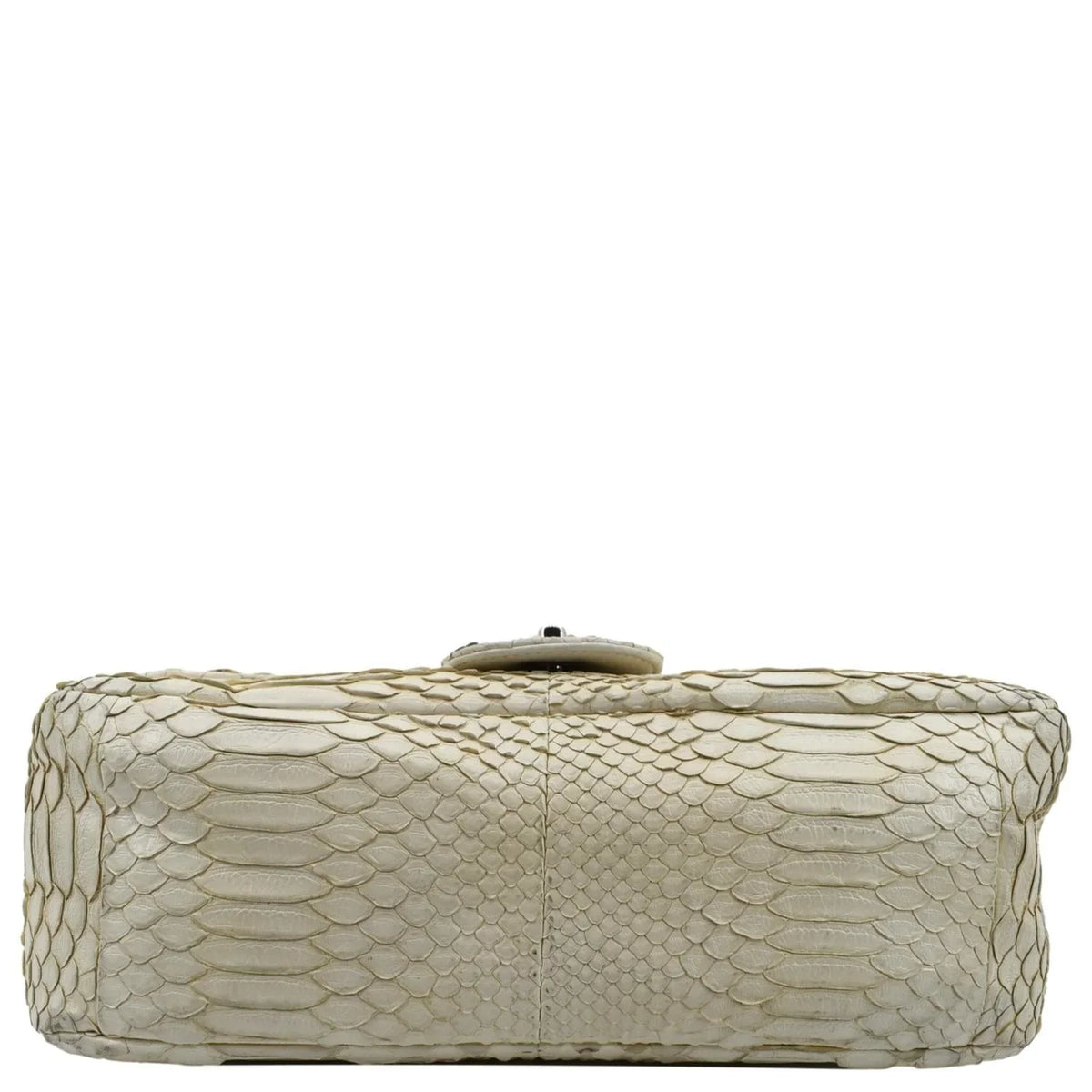 Python Crossbody Bag CHANEL Flap Leather Pre-Owned Ivory