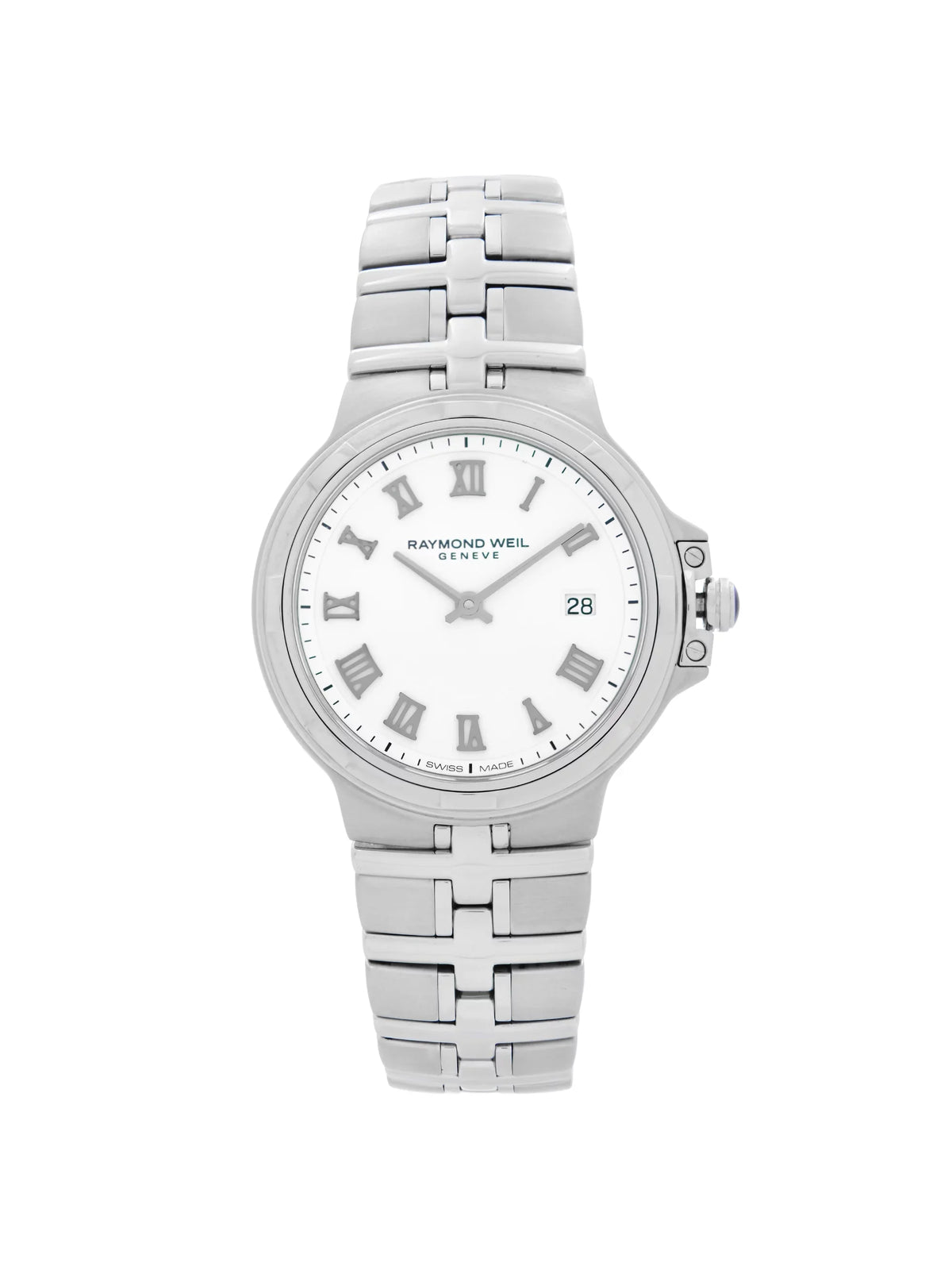 Parsifal Watch Dial Weil Raymond Roman Steel 5180-ST-00300 Quartz White Ladies
