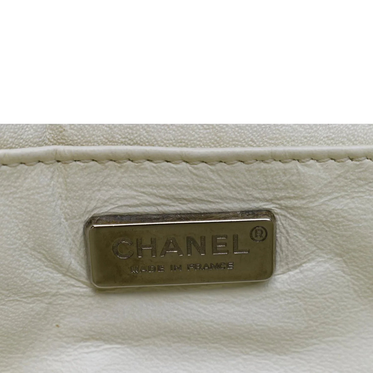 Python Crossbody Bag CHANEL Flap Leather Pre-Owned Ivory