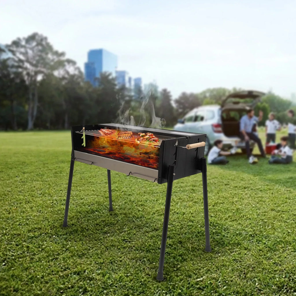 Stainless 304 Folding Grill Charcoal Grade BBQ Kits Steel with Grill Grill Barbecue Tool Miumaeov Food Camping Grill Charcoal for Portable Picnic