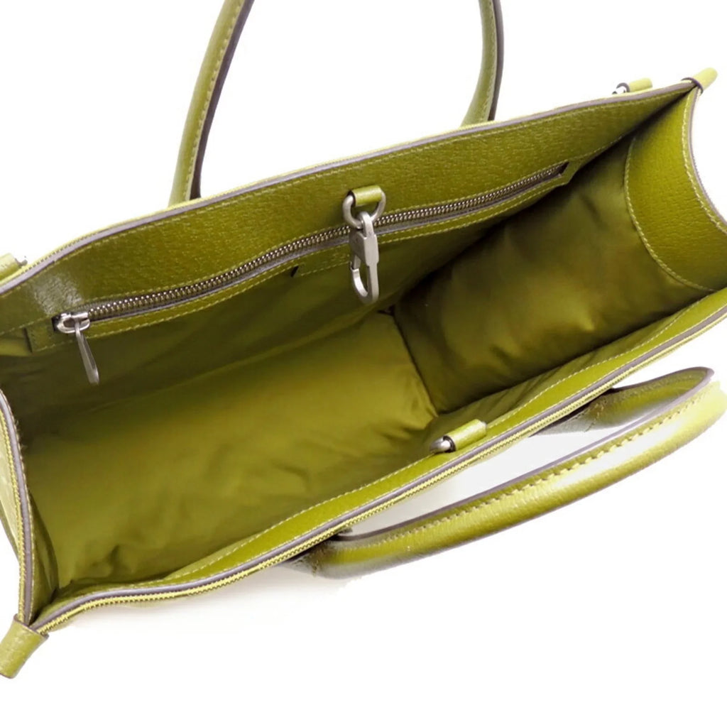 (Day Forest Ladies 696043 Nylon Off Recycled Bag The (Good) Lining Green Gucci Pre-Owned Tote Only) Grid Medium GG