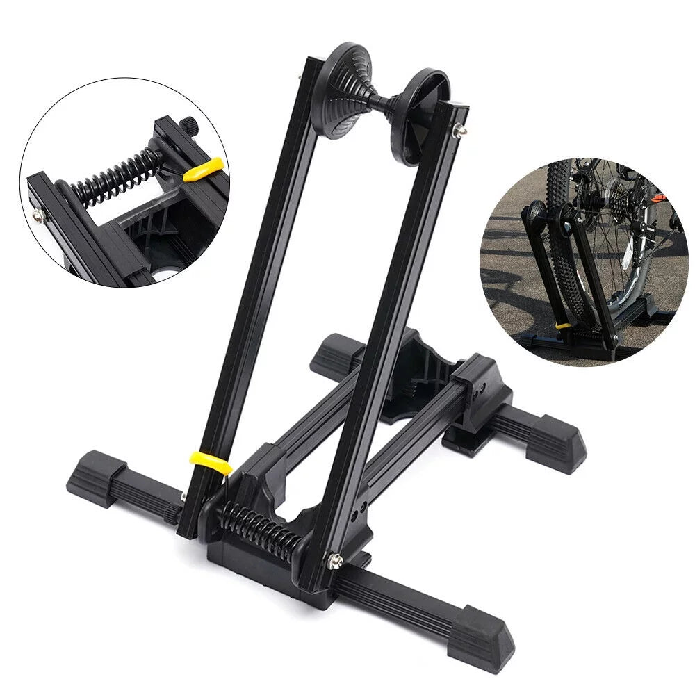 Black Parking Floor Mountain Bike Bicycle Storage Bike Foldable Stand Holder Rack