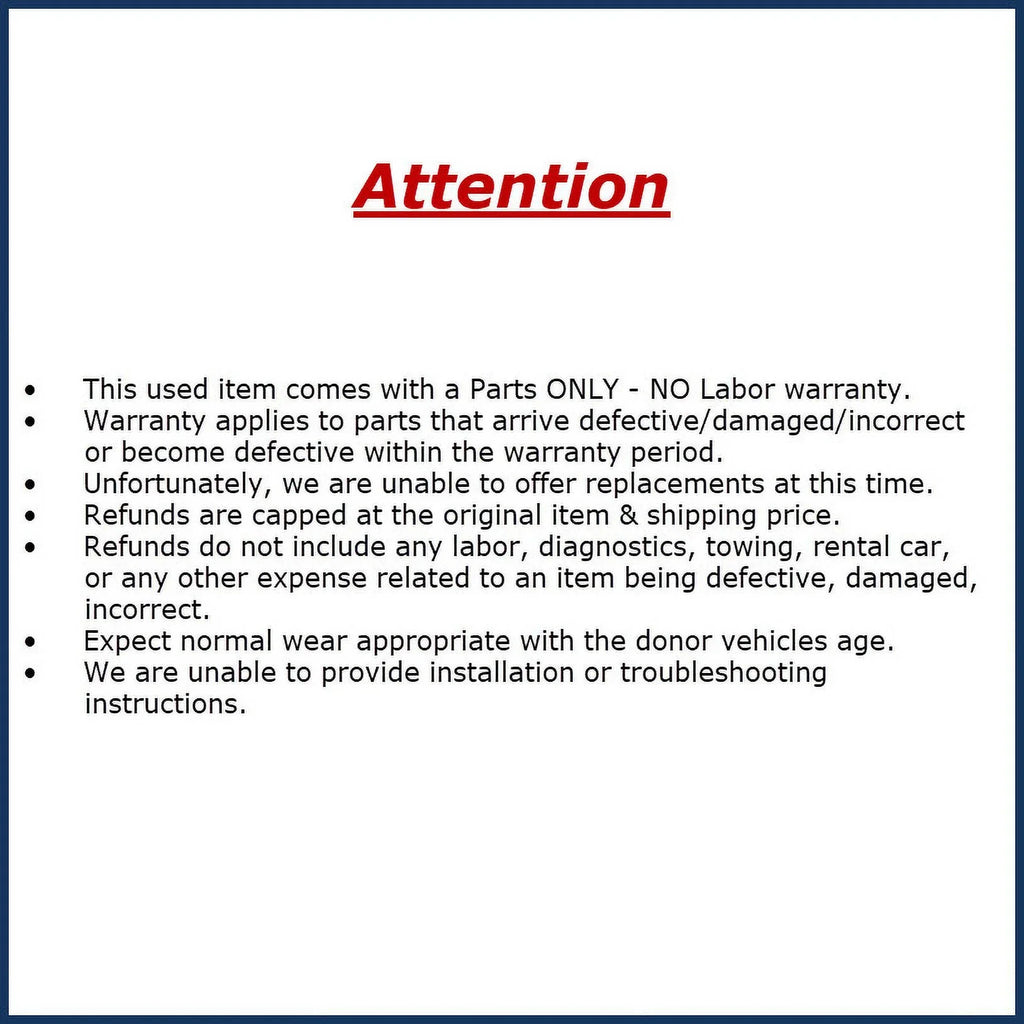 OEM Rear 2011-2012 View Pre-Owned ID Sienna Toyota 86790-45030 Camera Backup (Good)