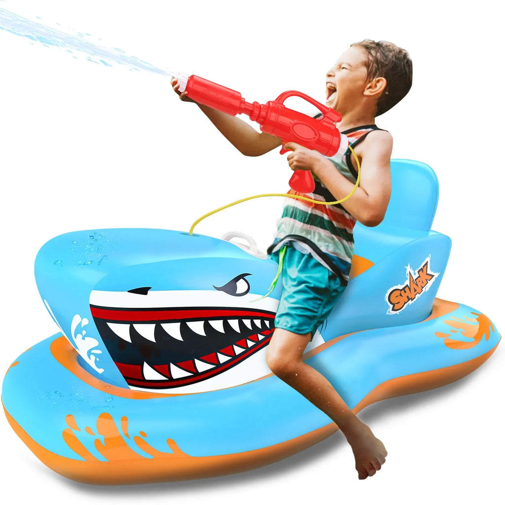 Waterpistol Kid Kids,Shark Girls Boys Pool for Ride-on 3-12 Game Pool Toys Floats Pool Age with for