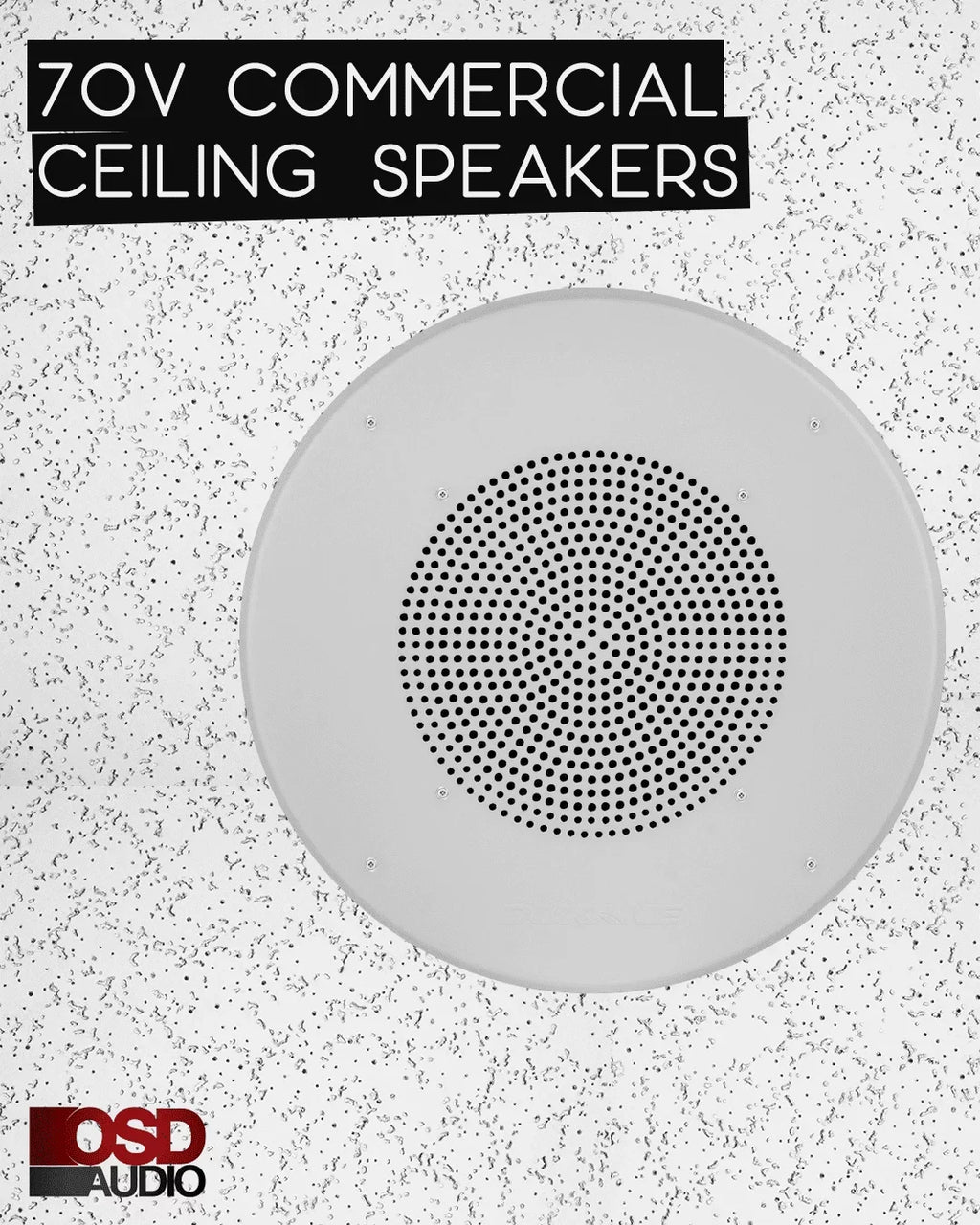 Audio Single) Tap Speaker OSD C1070 In-Ceiling 8" 70V (White, Commercial