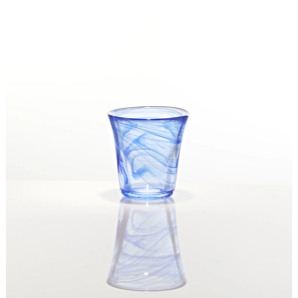 (set Glass thick Euro of thrown - Burns Hand Style oz Cloudy 10 Rocks and 2) Beverage Blue Unique