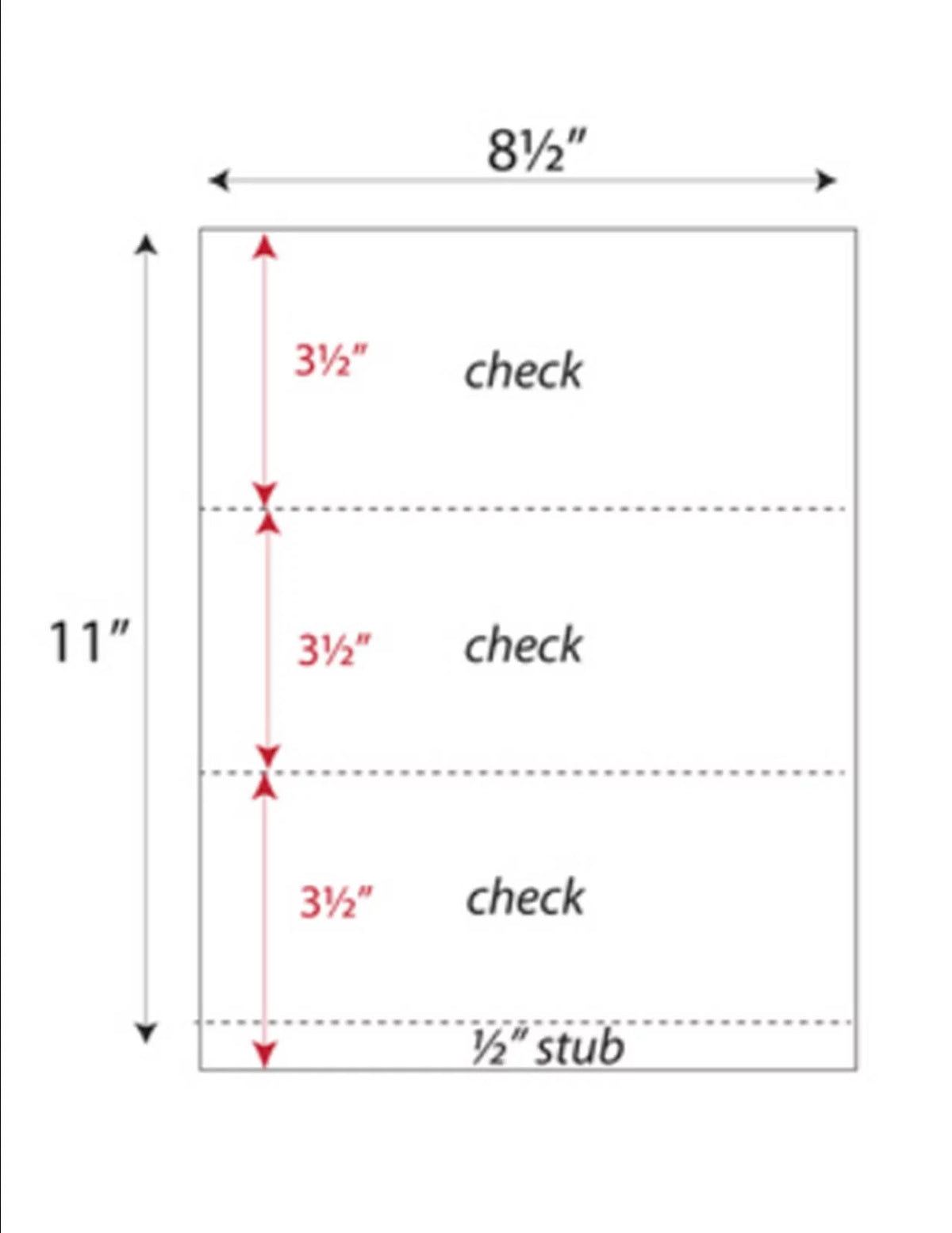8-1/2" Background w Checks, Paper, PACK 100 Red Complex SHEETS 12 - High-Security 3-Up 11", OF Microperfed Security x Check Pattern, Zapco Features with