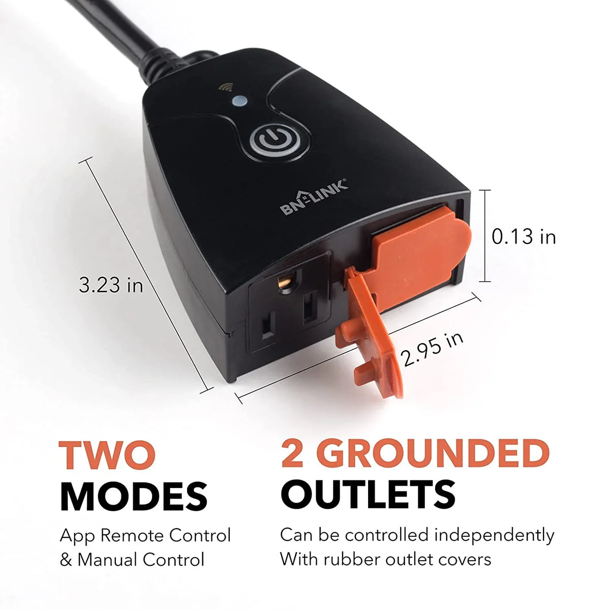 Outdoor Outlet Duty Timer 2.4 Switch, Dual and only Google Assistant Plug Outlet Heavy GHz Network Compatible WiFi Alexa Smart BN-LINK with