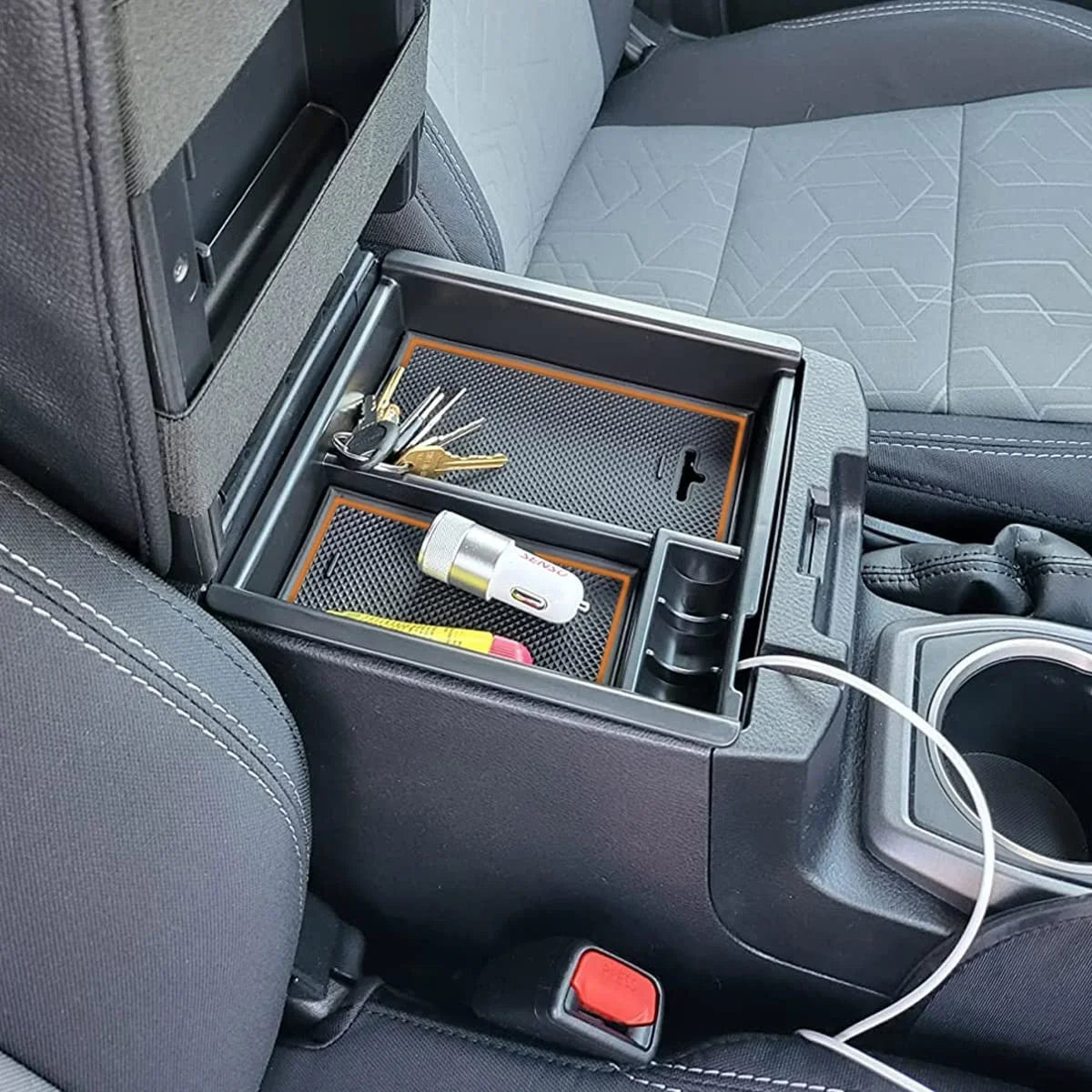 Material Console Compatible 3rd 2023 Insert 2016-2019 Armrest Box Accessory Tacoma Center 2020 2021 Organizer Tray Toyota with 2022 EDBETOS Gen ABS Trim) (Orange
