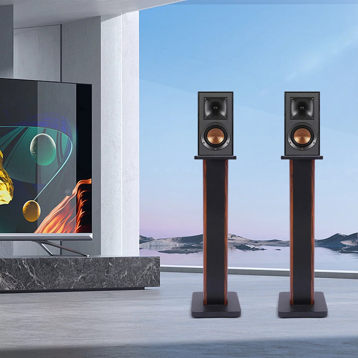Speaker 2x28" Multimedia Monitor Theater Home Speaker Stand Studio Holder Stands