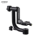 Aluminum Camcorder with Plate Standard Metal Quick Andoer 30Lbs/13.6kg Heavy for Support Watching Head Camera Alloy Arca-Swiss Duty Suitable Bird Panoramic Gimbal Tripod DSLR Release