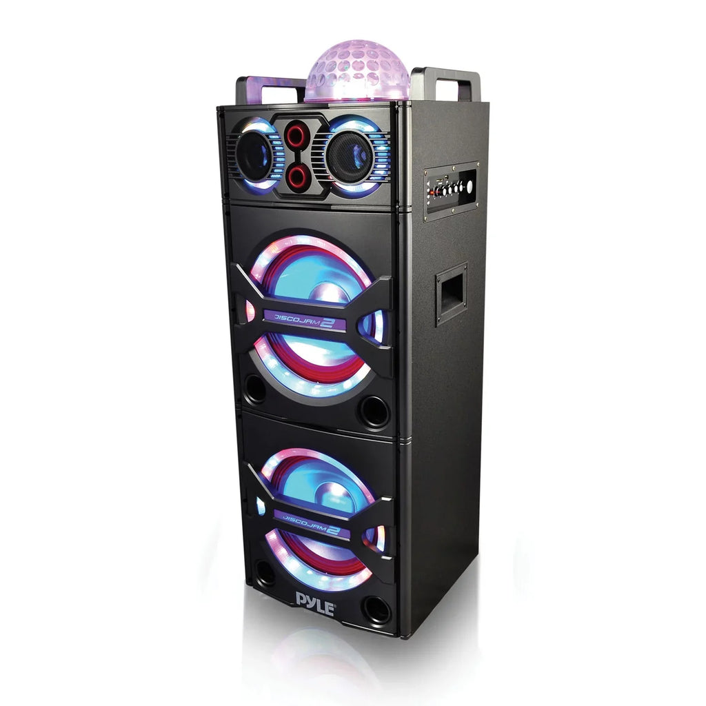 System Bluetooth Portable Party with PSUFM1043BT Flashing Speaker Lights Pyle