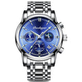 POEDAGAR Leather Fashion Watches Top Wristwatch Clock Brand Blue Mens Sport Luxury Waterproof Watch Quartz Casual Male