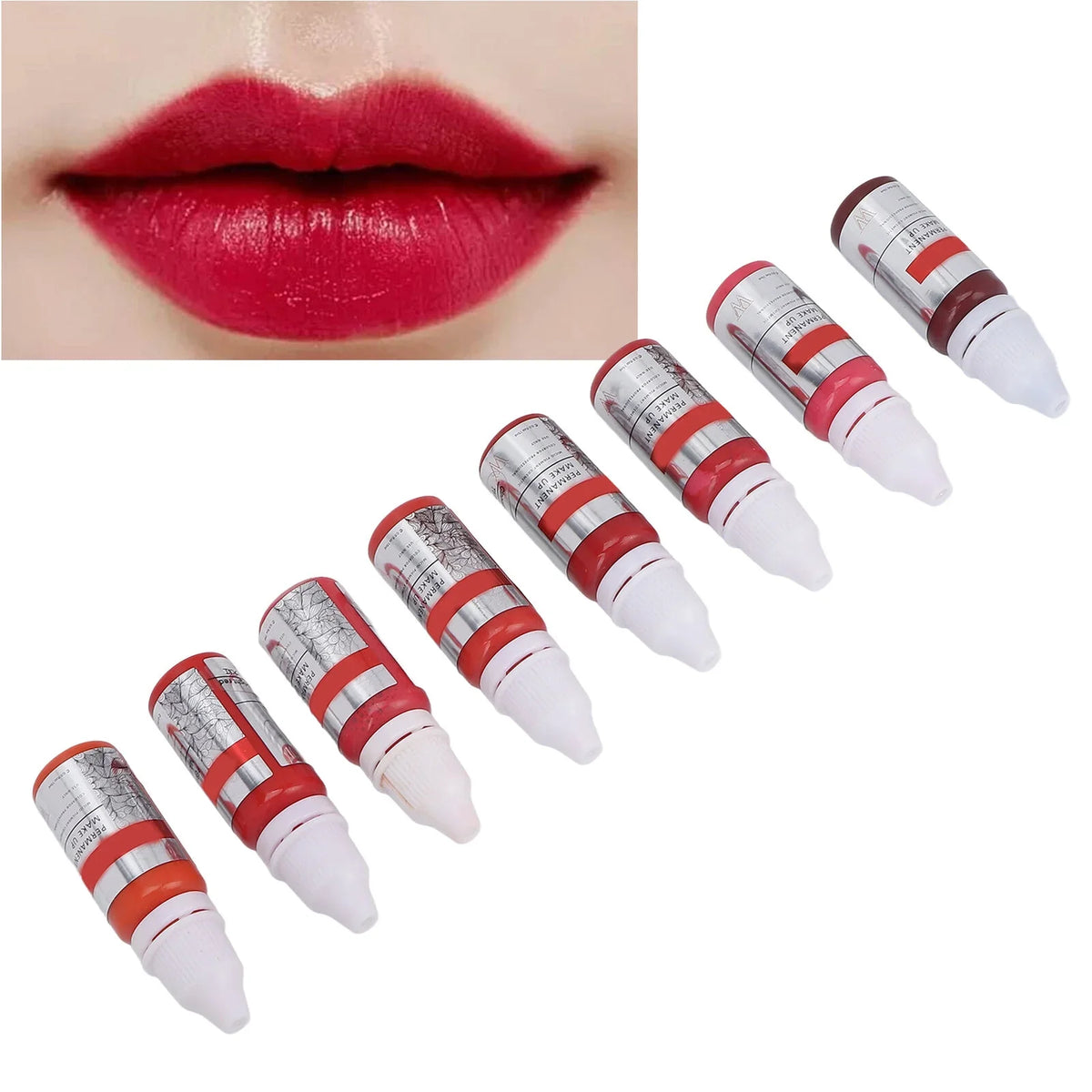 Pigment Tattoo Makeup Ink Lip 120ml Color Permanent Semi 8pcs Microblading