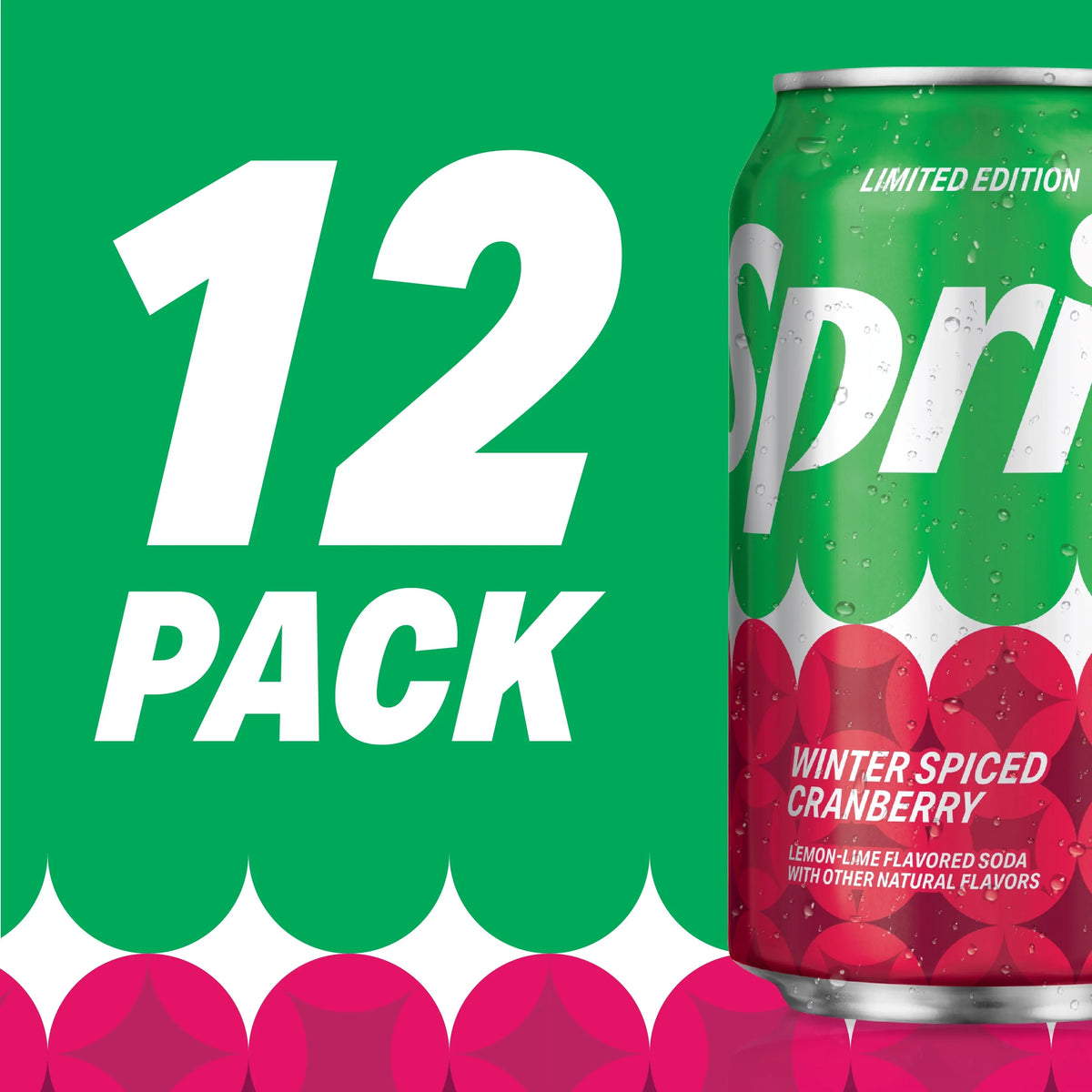 Sprite Pack Winter Cans 12 12 oz, fl Spiced Pop, Soda Cranberry