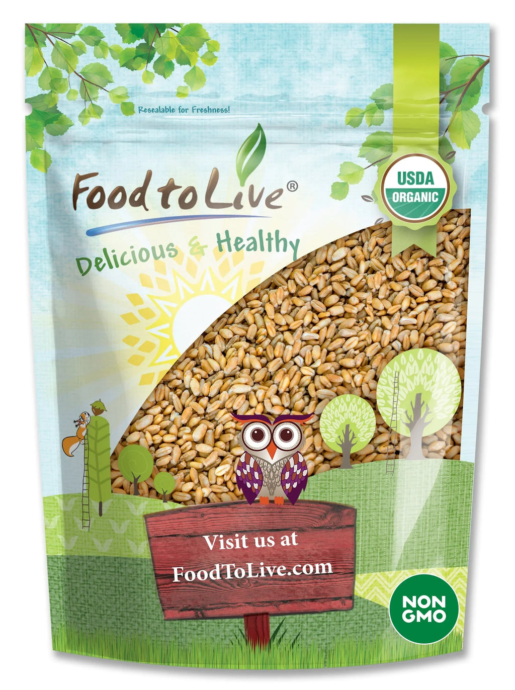 Non-GMO, Grain, – to 2 Kosher, Organic – the USA by Food Raw, Pounds Hulled Bulk Live of Product Barley,