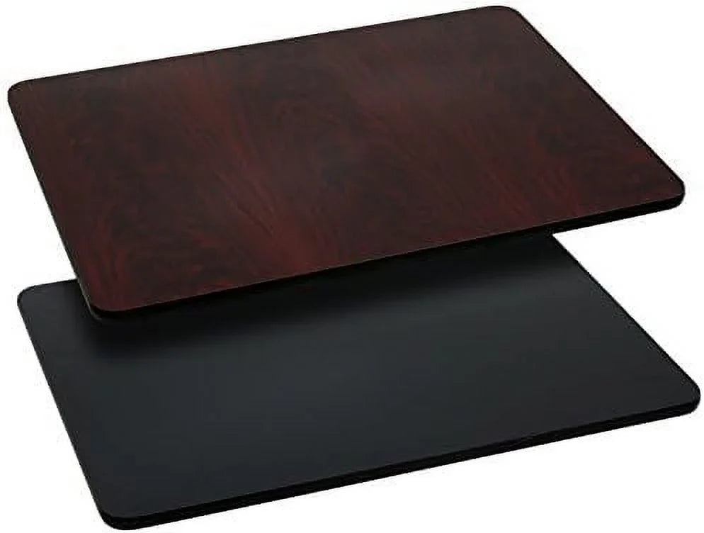 Pack Mahogany Reversible Top Laminate Glenbrook Rectangular Black 24'' Top Table 30'' With X Or 3