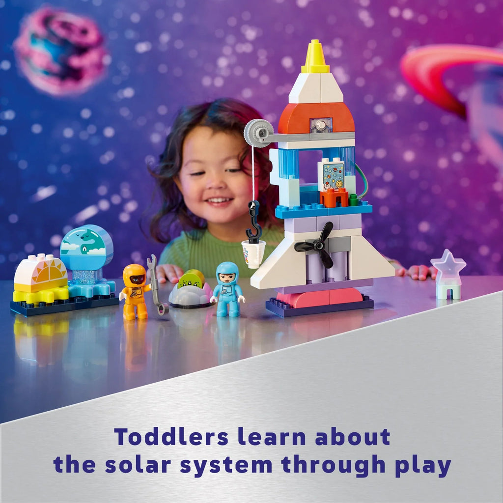 Educational Skills, Fine 3-Year-Olds DUPLO in Ship Space Adventure Rocket 10422 1 LEGO for Learning Discovery and Toy 3 Motor Kids’ Develops Set, Shuttle Preschool Kids Up, Building Space and