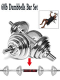 Strength Workout Dumbbell Weightlifting with Rubber Dumbbell Barbell with Adjustable Training 4 Dumbbells Ergonomic 60lbs Modes for FANNYC Barbell Weights Dumbbells Handles Set