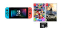 Joy-Con, Mario Bundle: the Wild Nintendo Deluxe of of Membership Neon Kart /The Switch Months Online 8 Nintendo Legend Red Nintendo 32GB Breath Switch and Blue and Console Zelda: Switch 3 with