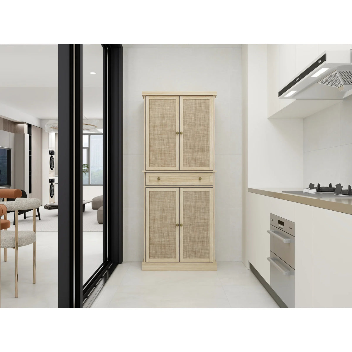 Inner Cabinet Drawer, Shelves, with with Storage 4 1 4 Door Adjustable Cabinet