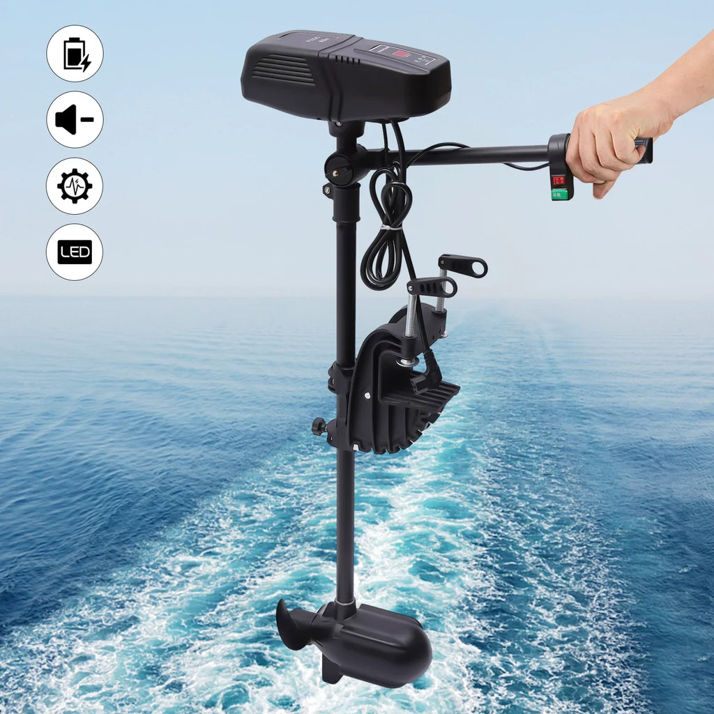 Trolling 2300RPM LED Rotatable Motor 48V Electric 360° Brushless Display Boat Motor Outboard Motor Engine Fishing 1400W Aiqidi