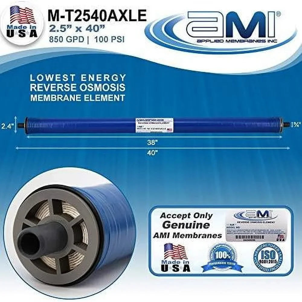 | Low RO 100 At Rejection 850 For | Membrane Replacement | Extra Membrane 99% M-T2540AXLE Water Energy Reverse Tap GPD Osmosis XLE Psi |