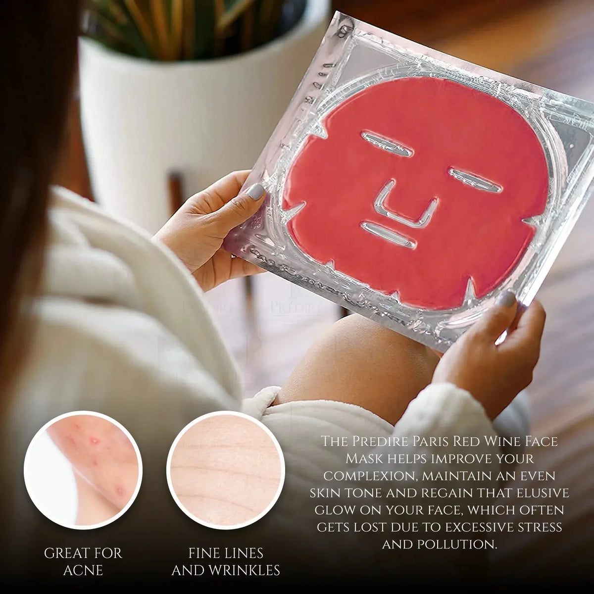 Wine Red Anti-Aging Facial Single - Mask Mask
