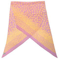 Pre-Owned here muffler 100% scarf yellow ladies CHANEL Chanel mark silk (Good) pink flower see-through