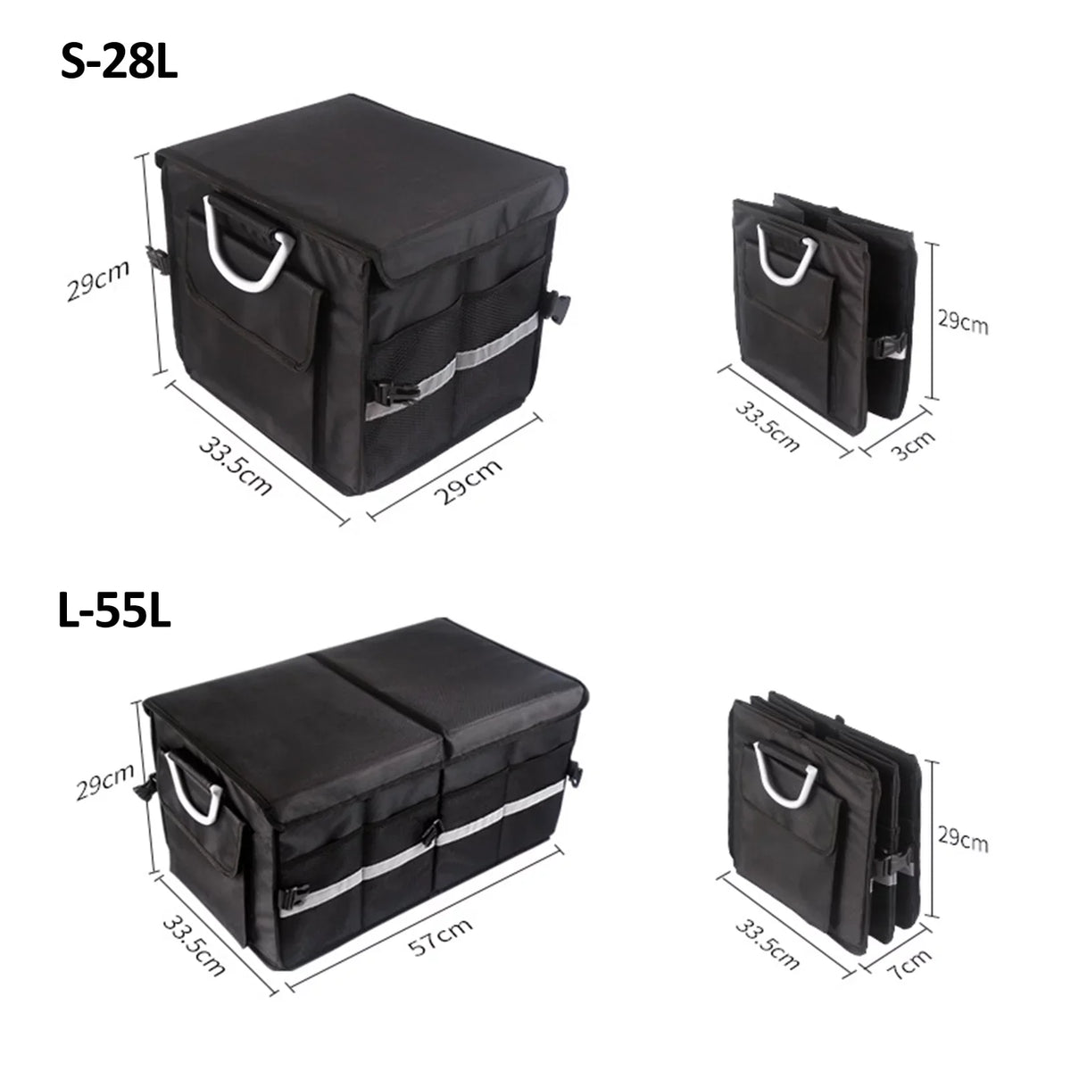 Reflective with 28L Automotive Cloth Trunk Organizer, Box Capacity, Organizer Andoer Folding Strip, Cargo Storage Oxford Car