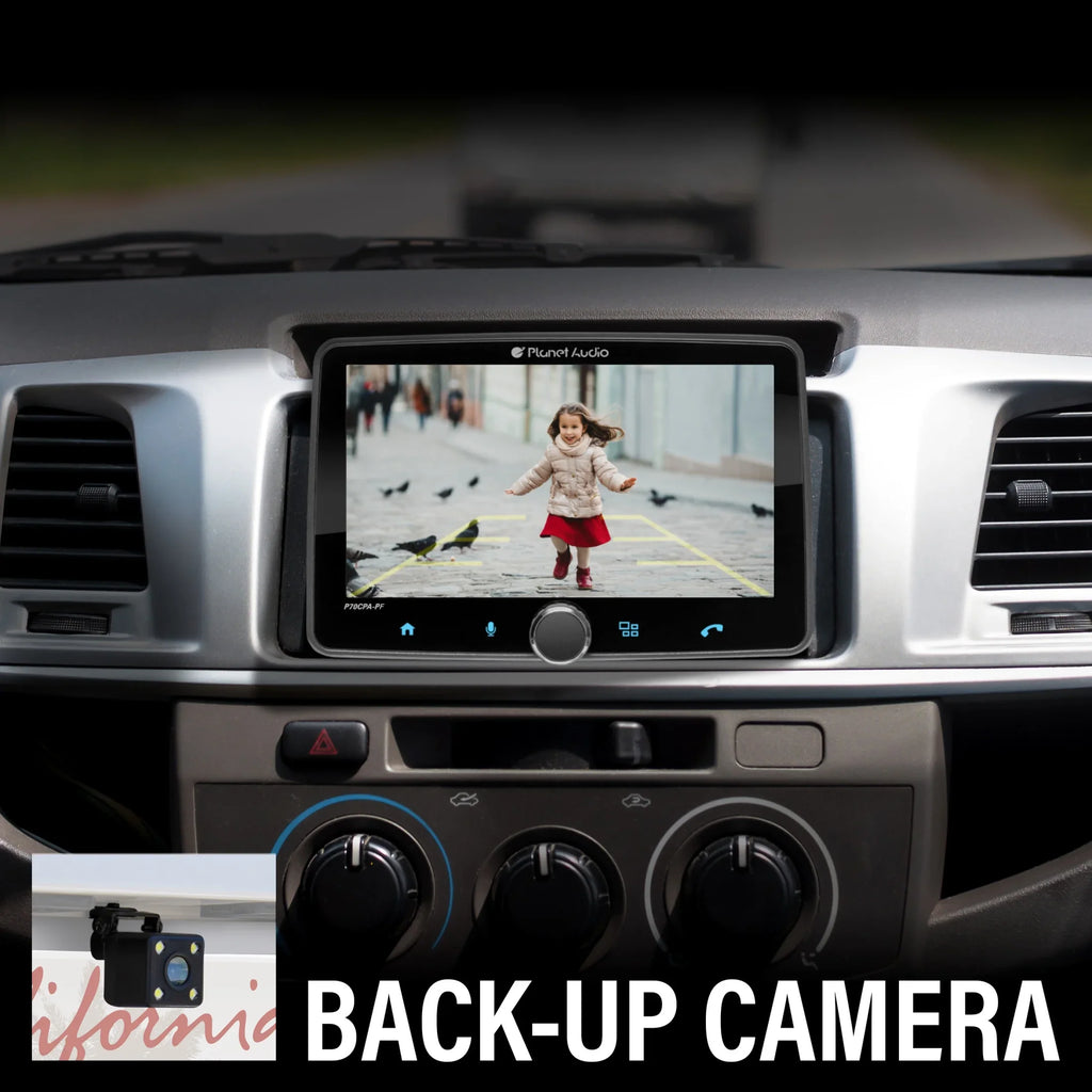 No Planet Audio Stereo - CD P70CPA-PCF Apple Single Android DVD Din, Player, Car Receiver, Inch Backup Auto, 7 CarPlay, Touchscreen, Bluetooth, Camera Radio AM/FM