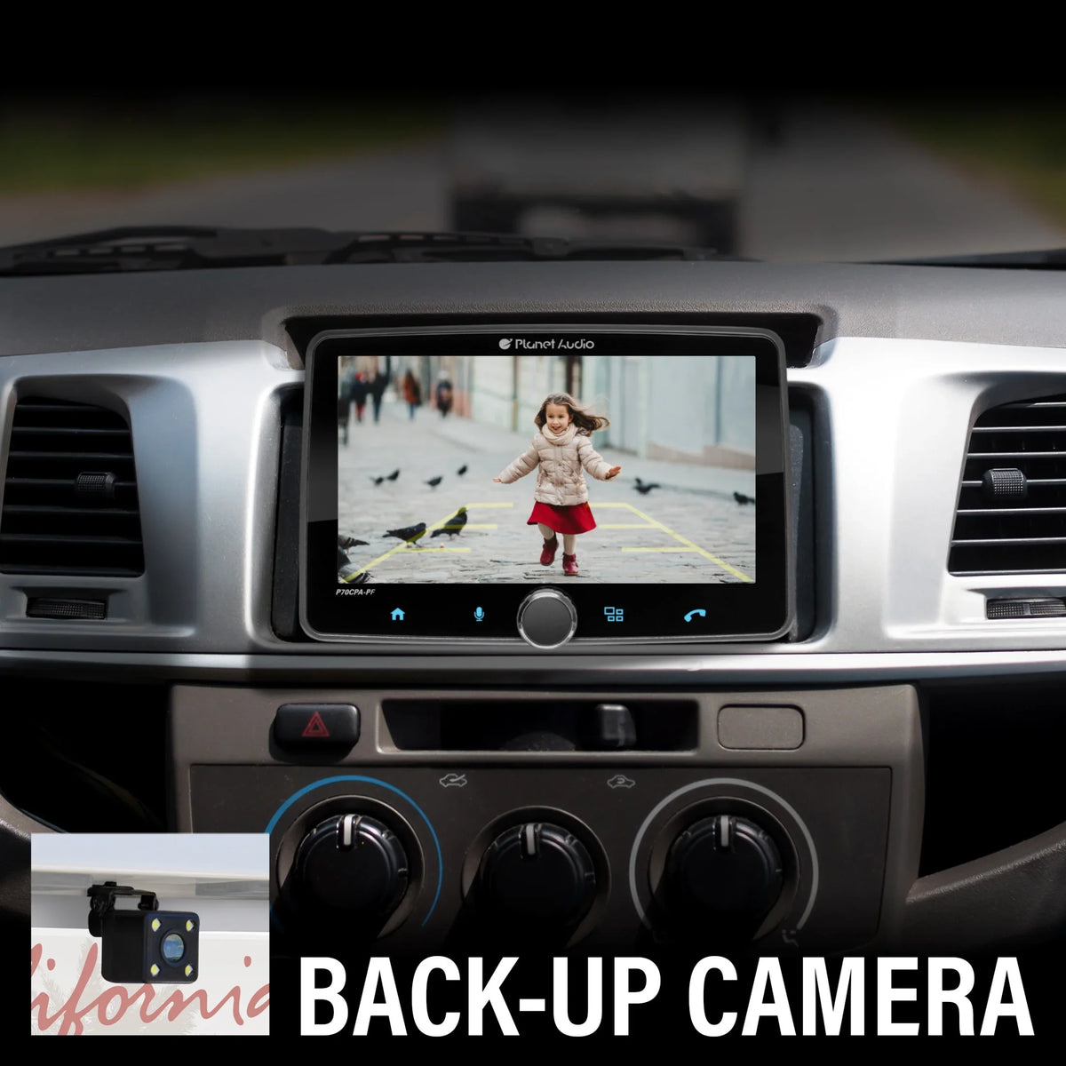 No Planet Audio Stereo - CD P70CPA-PCF Apple Single Android DVD Din, Player, Car Receiver, Inch Backup Auto, 7 CarPlay, Touchscreen, Bluetooth, Camera Radio AM/FM
