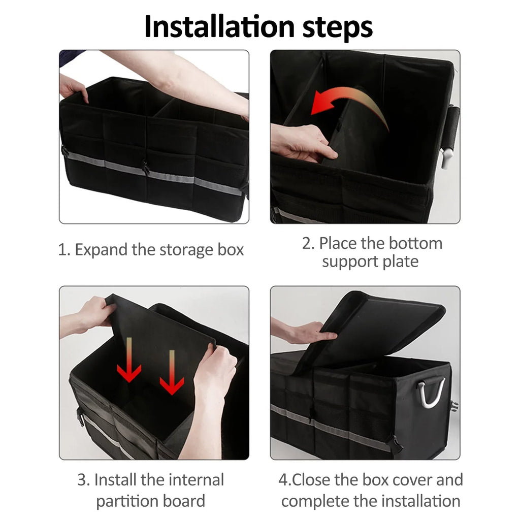 Reflective with 28L Automotive Cloth Trunk Organizer, Box Capacity, Organizer Andoer Folding Strip, Cargo Storage Oxford Car