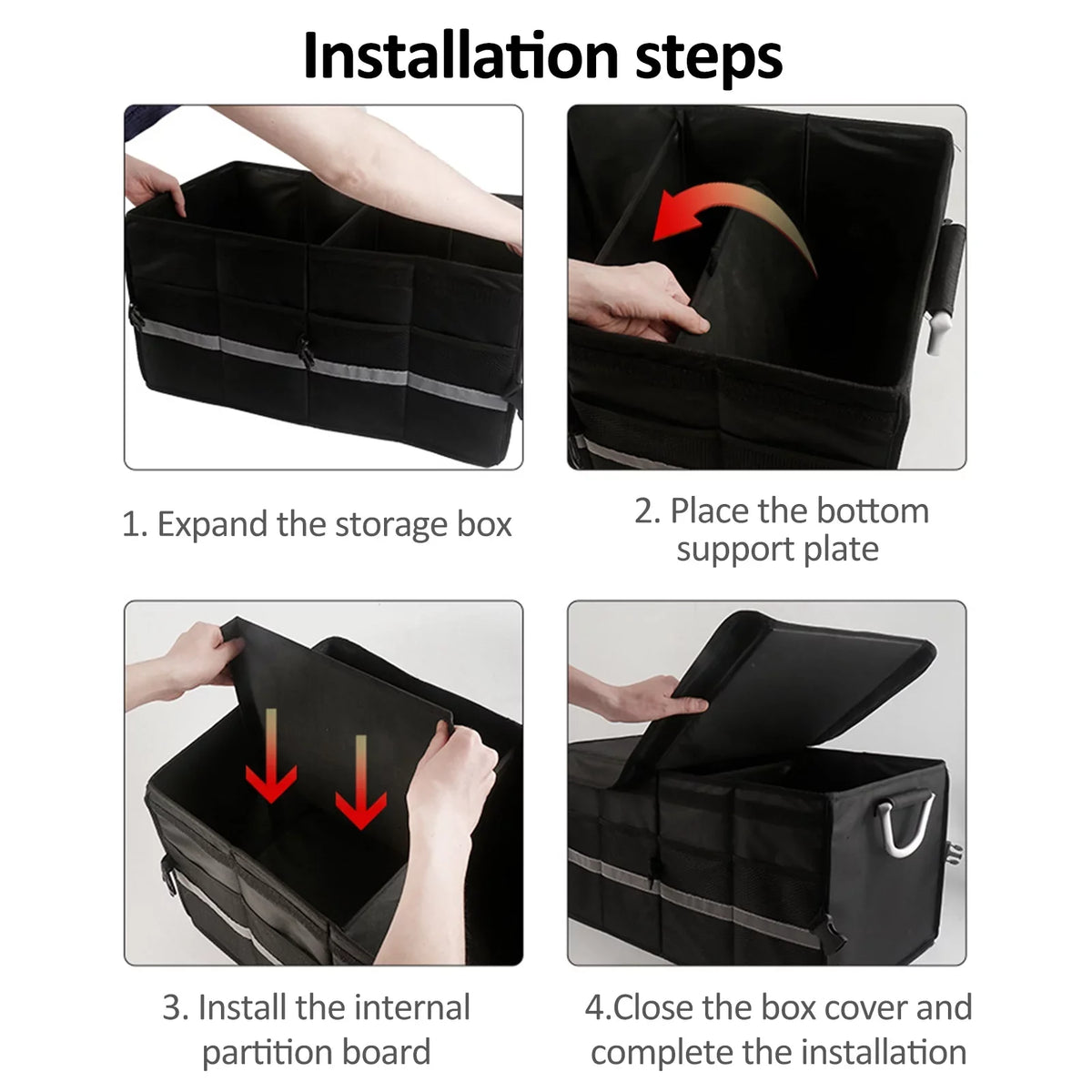 Reflective with 28L Automotive Cloth Trunk Organizer, Box Capacity, Organizer Andoer Folding Strip, Cargo Storage Oxford Car