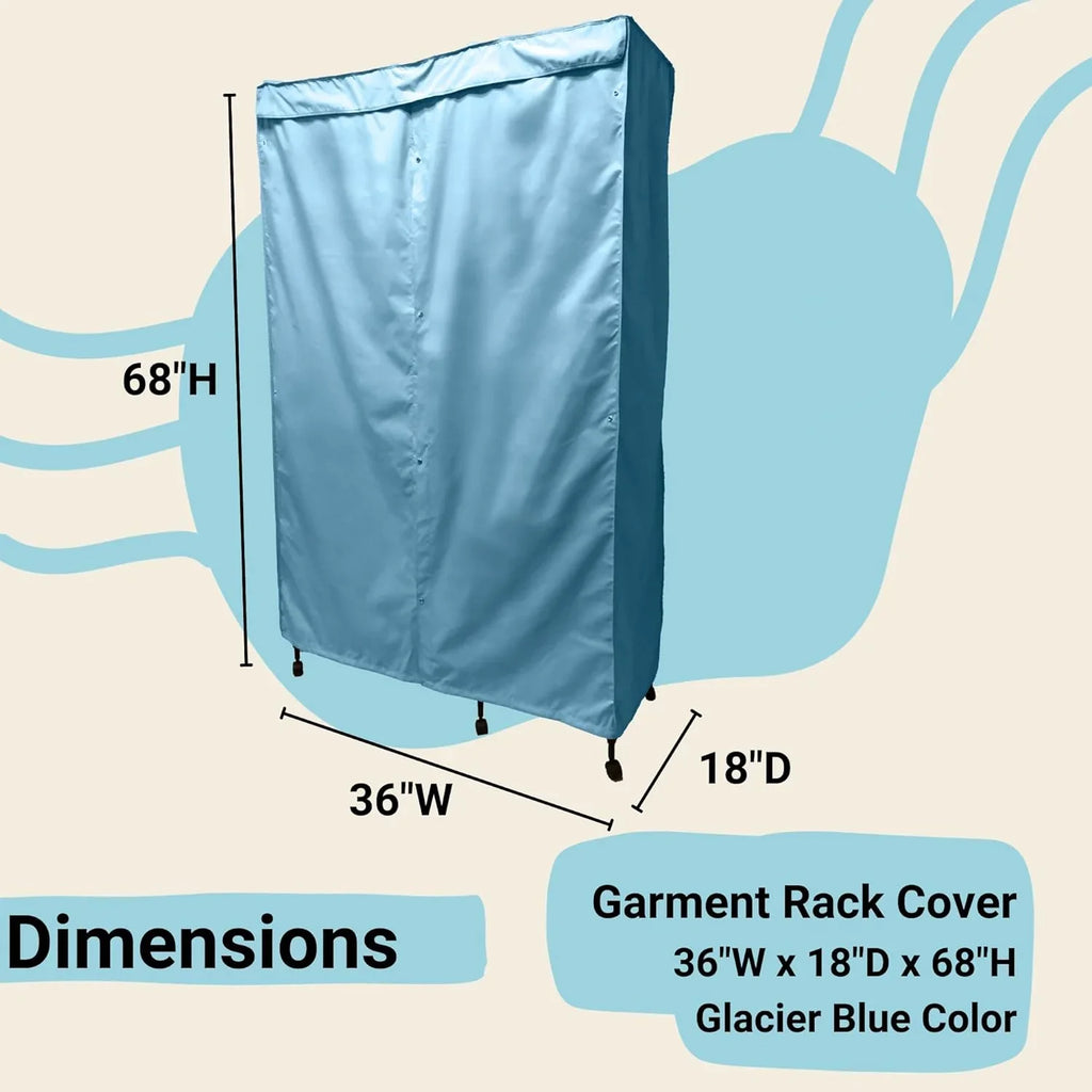Room In ) Garment Keep Organized Dust Blue From Rack Your Looking Rolling Cover Your (Cover (48"W 18"D - 75"H) Glacier Clothes X X Portable