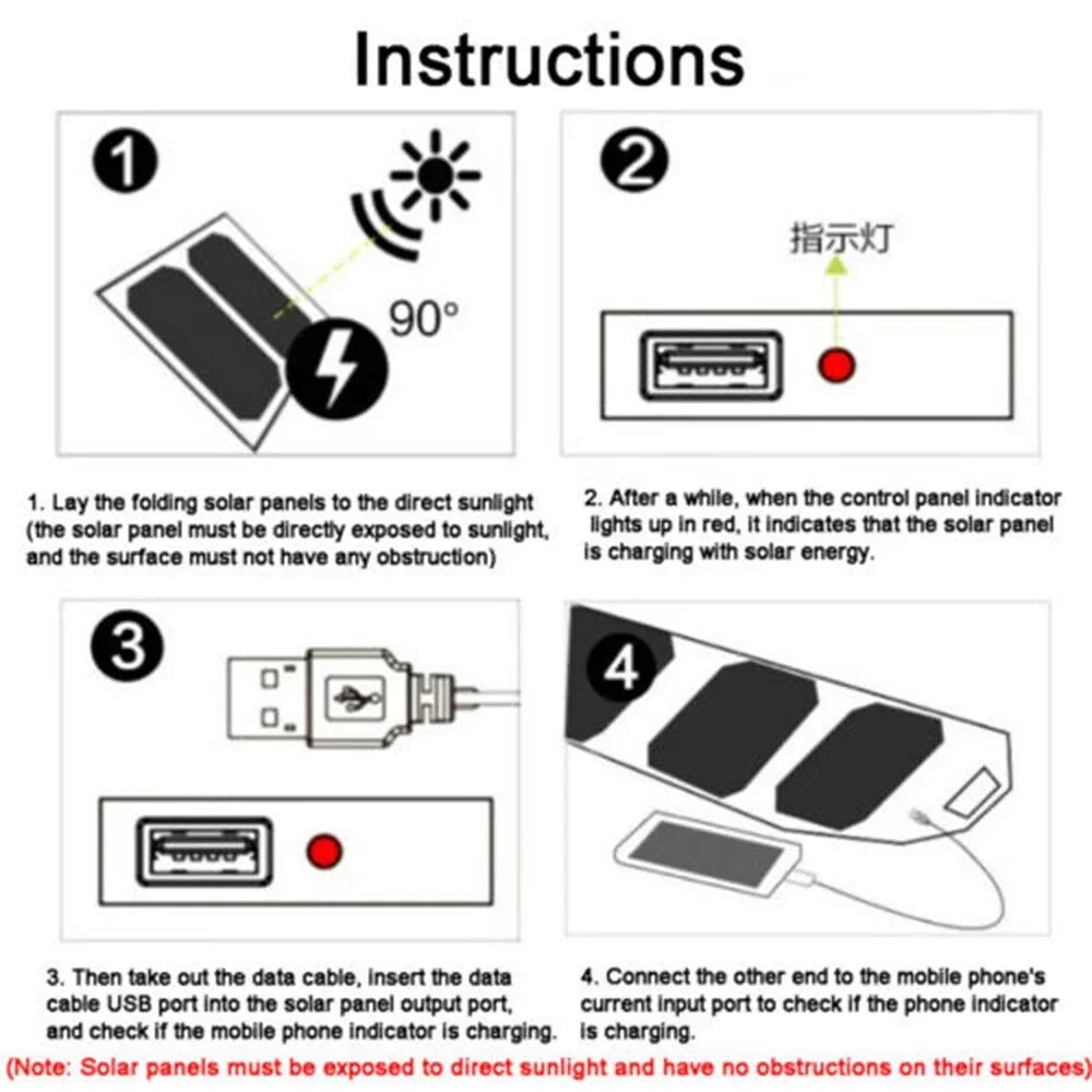 Charger Camping Solar Bank Power Waterproof Portable Panel Phone Mobile Outdoor JLLOM