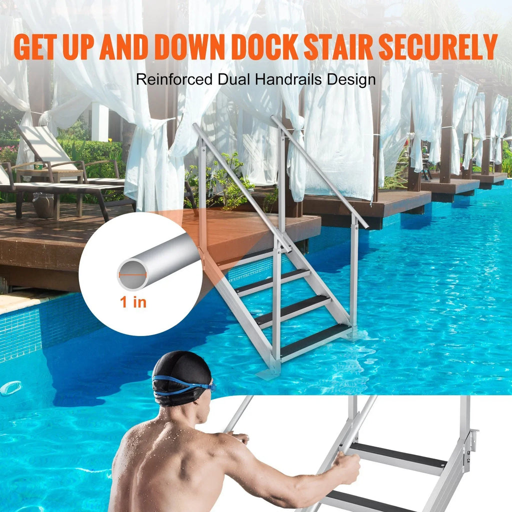 30-38 Vevor Capacity Step Ladder Load Dock 4 Stairs Dock in. Adjustable lbs 500 Height,