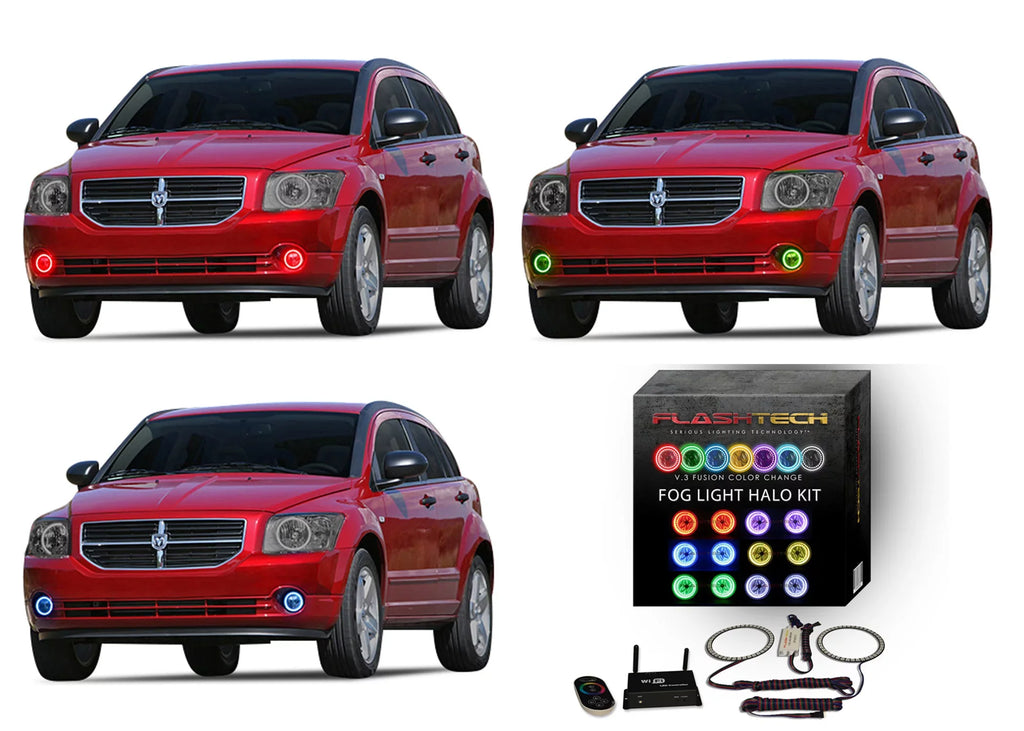 Halo V.3 Remote Fog Multi Kit Fusion Color LED Dodge 07-12 with RGB Change Color for Caliber Light Wifi Flashtech Ring