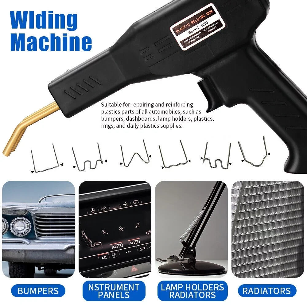 Hot Repair Gun Staples Welder Machine Welding Kit Bumper Stapler Plastic Car 600