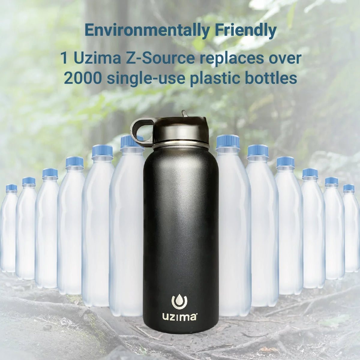 Stainless Steel Z-Source (Camo) Purification Go. Bottle Travel. Hiking, Camping, Water Exterior. Backpacking, for the Water Uzima Double-Walled Large and 32oz with Capacity on - Filtered