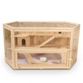 Fir WHC001 Mansion, Deluxe Pig, 3-Tier Hamster ALEKO Wood Guinea Large