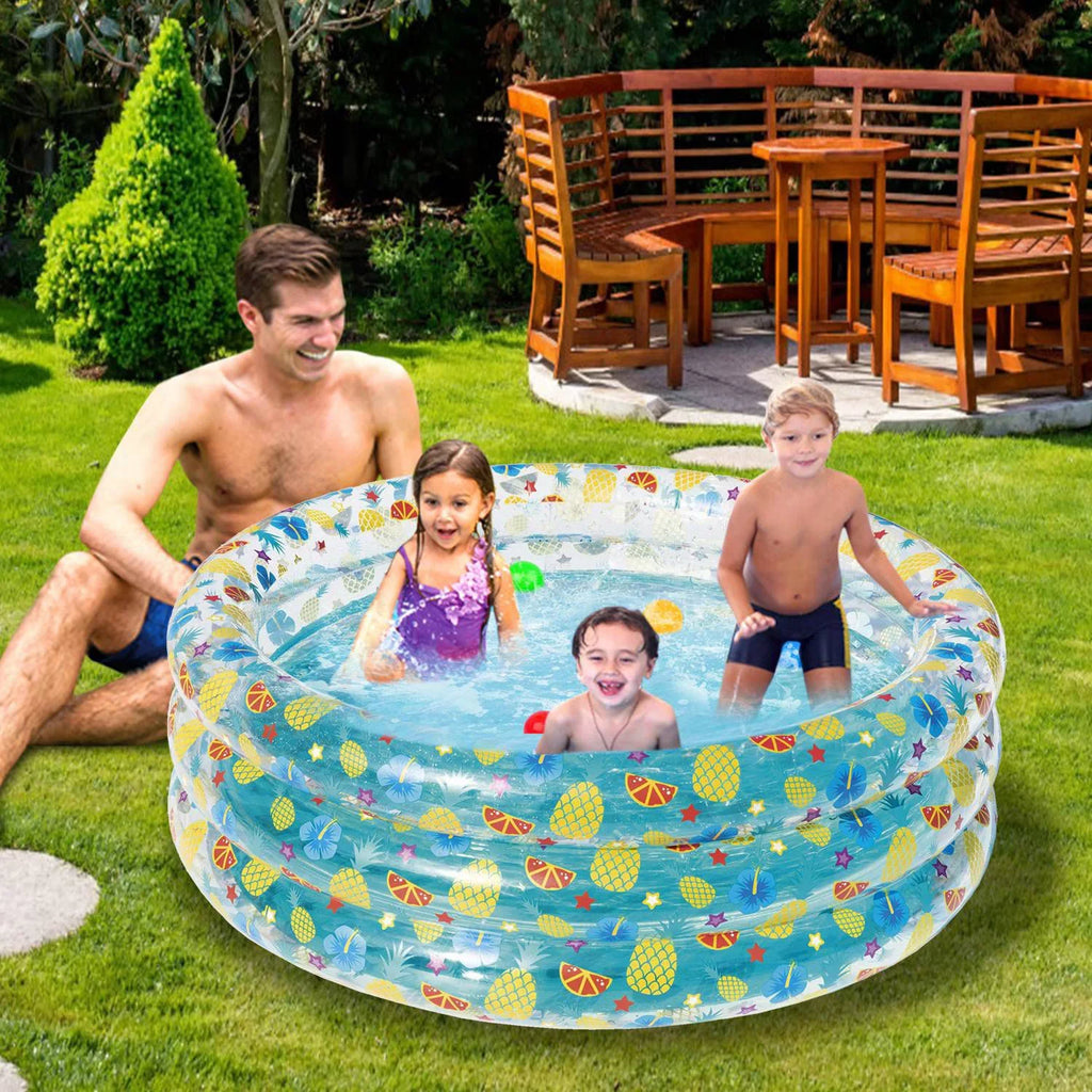 Water Family Drain Inflatable Backyard Swimming Baby 59x21in for Pool,iMounTEK Velvets 3 Plug Beach, Indoor Foldable with Pool