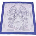 Pre-Owned navy Hermes x white (Good) HERMES ladies GALA 90 silk BRIDES scarf Carre de