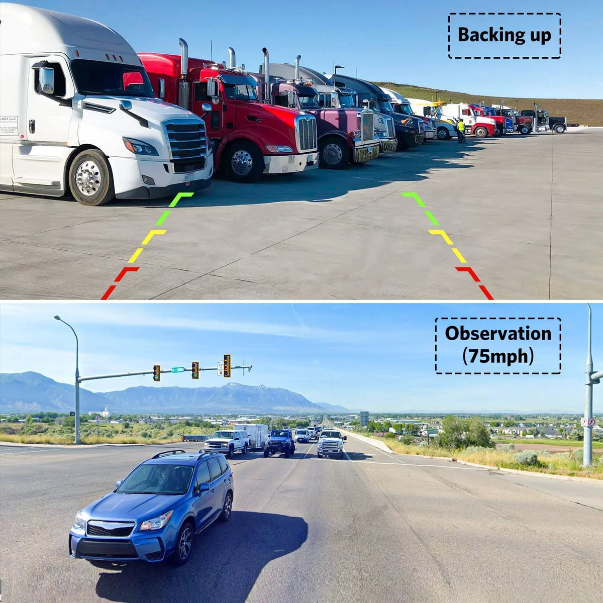 Waterproof Camera up RV Systems Truck/Trailer Pickup/Van Vision Monitor with Camera Support Cameras, Boscam Back HD Night Backup for 2 7" Wireless Split Reverse Screen, (K10) IR Camera