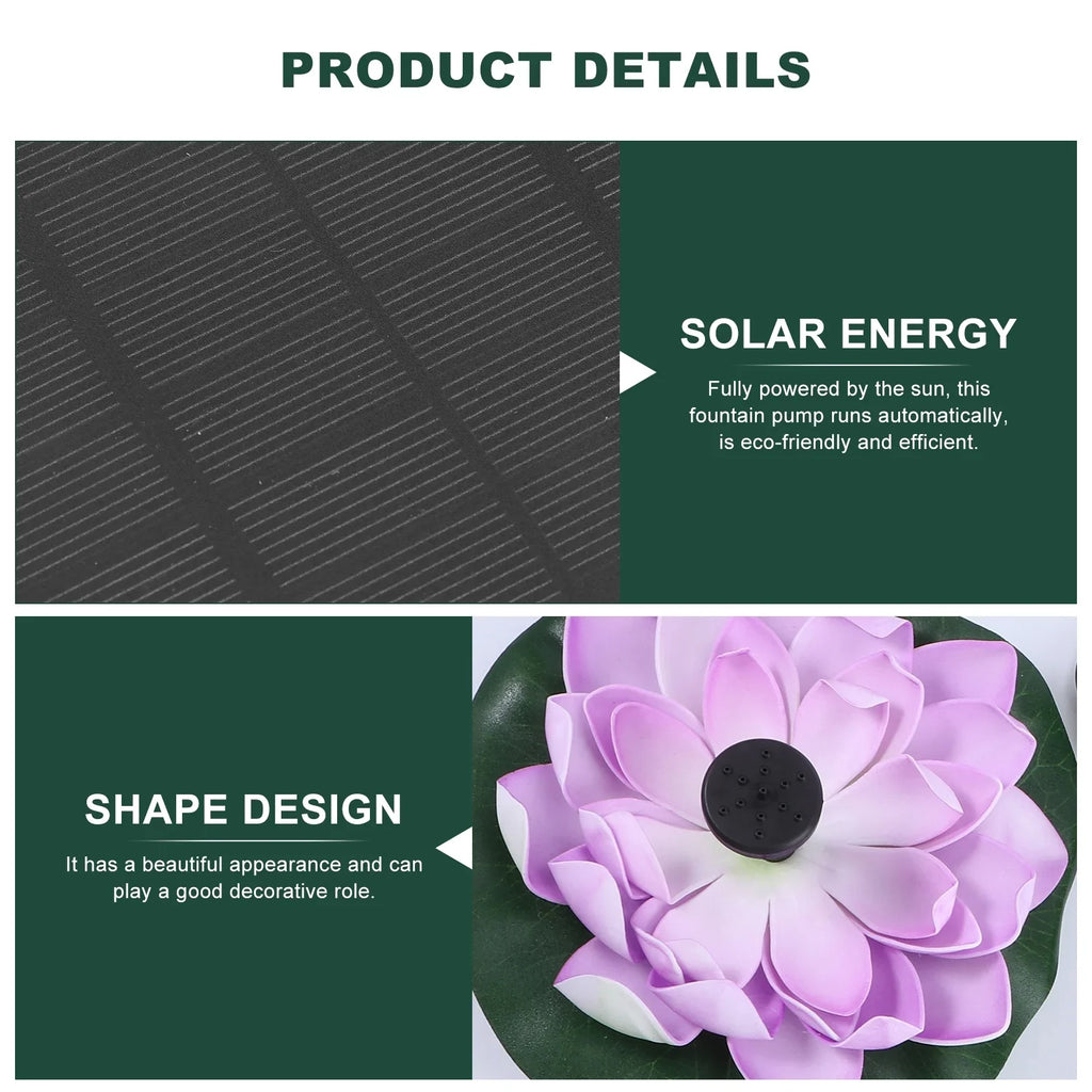 Waterscape Lotus 1 Fountain Pond Gongxipen Outdoor Floating Solar Fountain Set Fountain